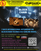7 Days International Internship on Blockchain Technology 2023 International Internship Poster